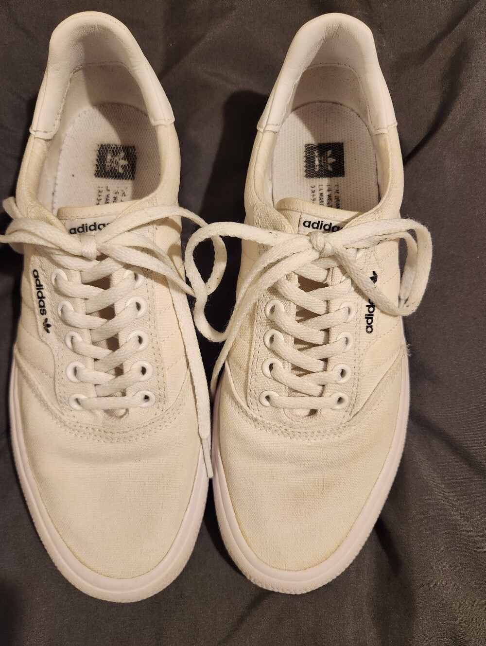 Men's adidas Low-Top White Canvas Lace-Up Sneakers Sz 8